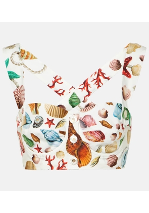 Dolce&Gabbana Capri printed cotton crop top