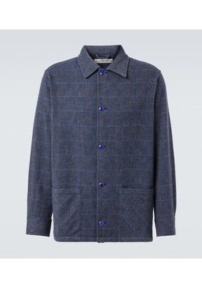 God's True Cashmere Wizard herringbone checked cashmere overshirt