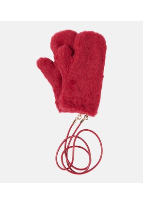 Max Mara Ombrato wool and silk teddy mittens