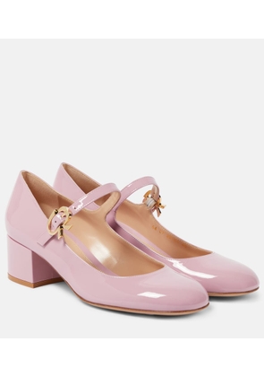 Gianvito Rossi Mary Ribbon patent leather pumps