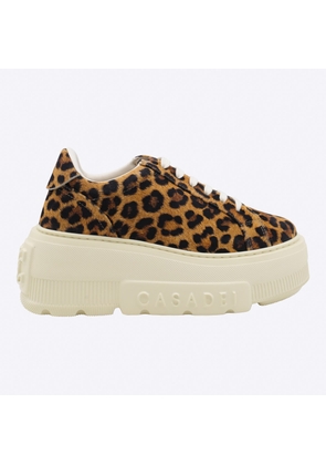 Casadei Leopard Leather Nexus Platform Sneakers