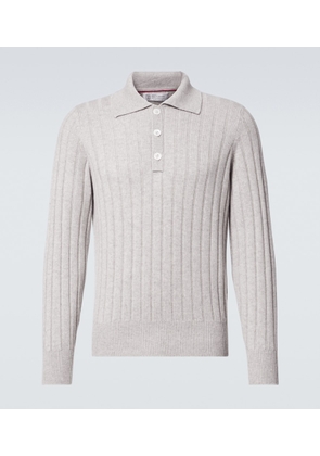 Brunello Cucinelli Ribbed-knit cashmere polo sweater