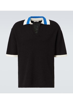 Commas Crochet cotton-blend polo shirt