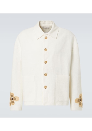 Commas Floral linen and cotton boucle jacket