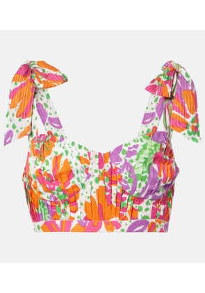 Poupette St Barth Carla printed halterneck crop top