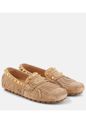 Valentino Garavani Plaster Caster VLogo suede driving shoes