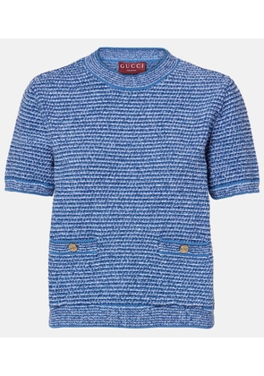 Gucci Double G knitted cotton-blend top