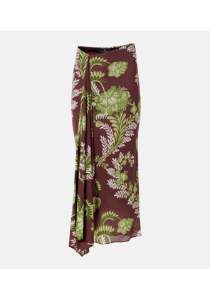 Etro Floral draped midi skirt