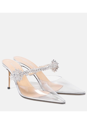 Mach & Mach Crystal Flower embellished PVC pumps