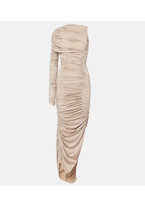 Mugler Asymmetrical ruched maxi dress
