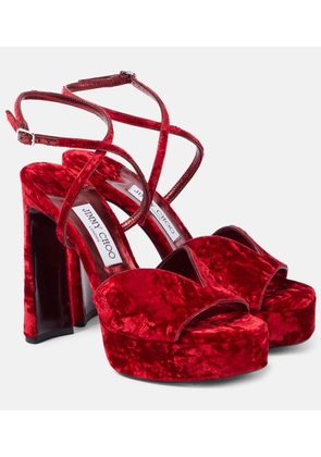 Jimmy Choo Karli 125 velvet platform sandals