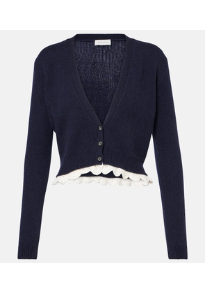 Magda Butrym Lace-trimmed cashmere cardigan