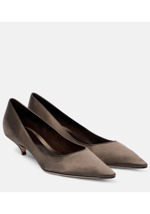 The Row Liisa satin pumps