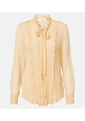 Chloe Ruffled silk crepon blouse