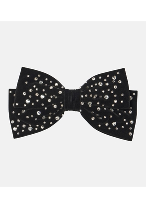 Jennifer Behr Loren crystal-embellished velvet bow barrette