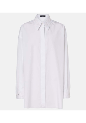 Dolce&Gabbana Embroidered cotton poplin shirt