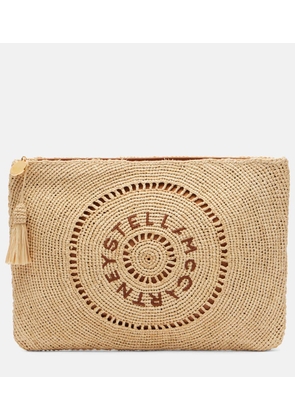 Stella McCartney Logo raffia clutch