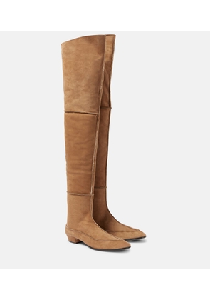 The Row Awar suede over-the-knee boots