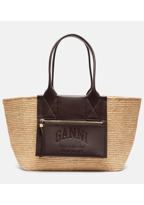 Ganni Raffia tote bag