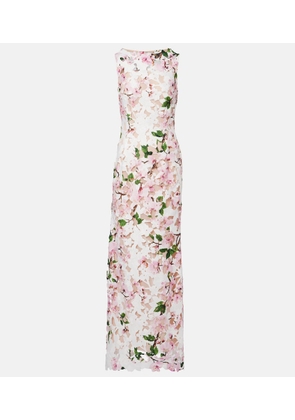 Oscar de la Renta Floral guipure lace gown
