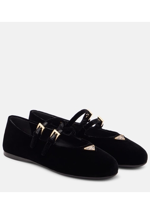 Prada Velvet Mary Jane flats
