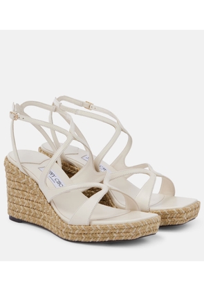 Jimmy Choo Ayla 85 leather espadrille wedges