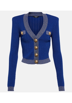 Balmain Metallic knit cardigan