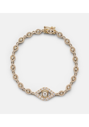 Sydney Evan Evil Eye 14kt yellow gold bracelet with diamonds