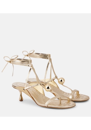 Jimmy Choo Zyra 50 metallic leather sandals
