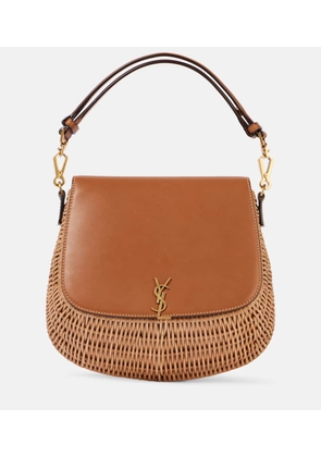 Saint Laurent Voltaire leather and wicker tote bag