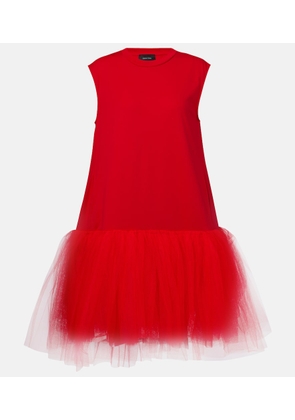 Simone Rocha Tulle-trimmed cotton jersey minidress
