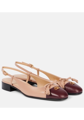 Valentino Garavani Valet Du Roi leather slingback flats