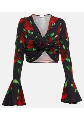 Magda Butrym Floral ruched crop top