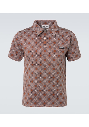 Miu Miu Jacquard silk pique polo shirt