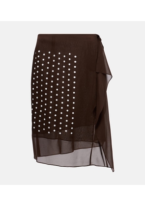 Dries Van Noten Polka-dot silk-blend midi skirt