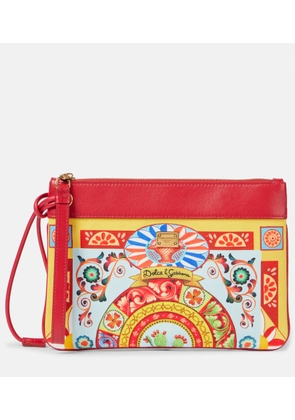 Dolce&Gabbana Small leather-trimmed pouch