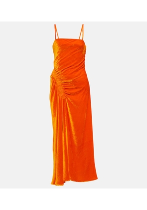 Proenza Schouler Ruched velvet midi dress
