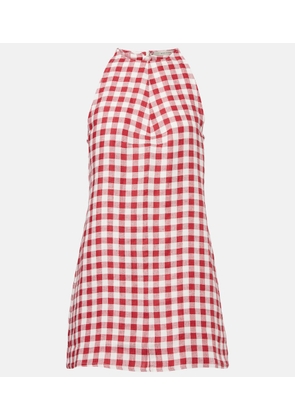 Asceno Antiqua gingham linen minidress