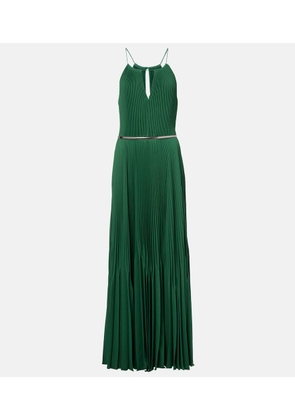 Max Mara Gersa plisse sable georgette gown