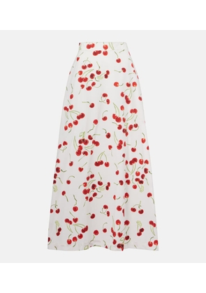Adriana Degreas Printed cotton high-rise maxi skirt