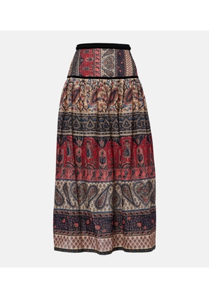 Valentino Paisley cotton muslin midi skirt