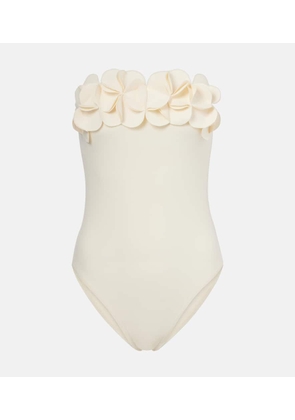 Karla Colletto Tess floral-applique swimsuit