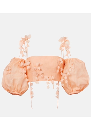 Zimmermann Dawning linen and silk crop top
