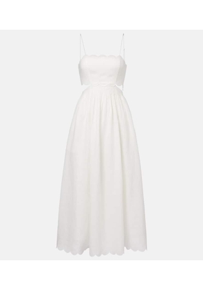 Zimmermann Rhiannon scalloped linen midi dress