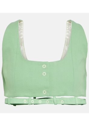 Ganni Cotton canvas crop top