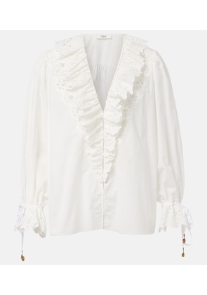 Chloe Broderie anglaise cotton voile blouse