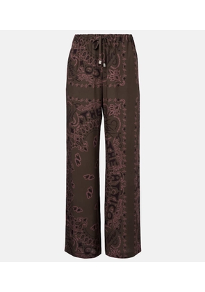 The Attico Printed low-rise wide-leg pants