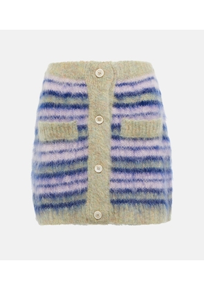 Marni Striped mohair-blend miniskirt