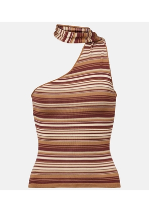 Aya Muse Scarf-detail knitted silk-blend top