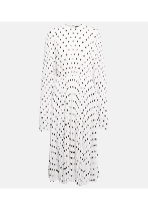 Balenciaga Polka-dot pleated crepe midi dress